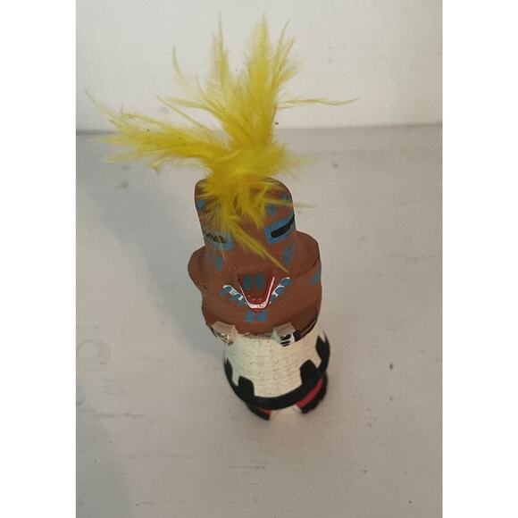 Native American Hopi Kachina Doll SQUIRREL by POOLEY 3-Inch Feathers Intact - Picture 6 of 7
